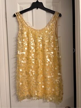 Altar'd State Gold Sequin Mini Shift Dress